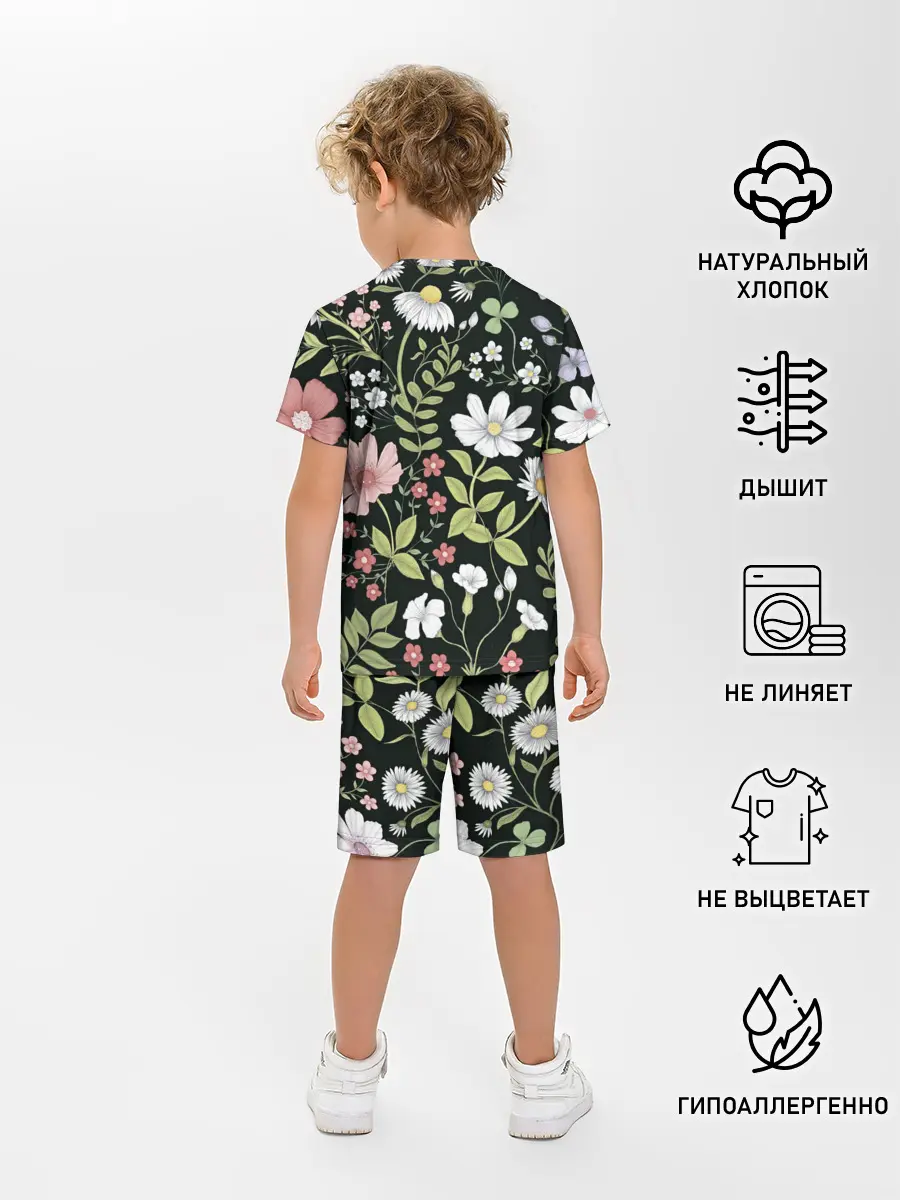 Детская пижама с шортами / Полевые цветы
