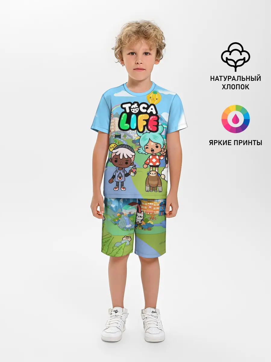 Детская пижама с шортами / Toca Boca | Тока бока Рита, Зик, Нари, Леон