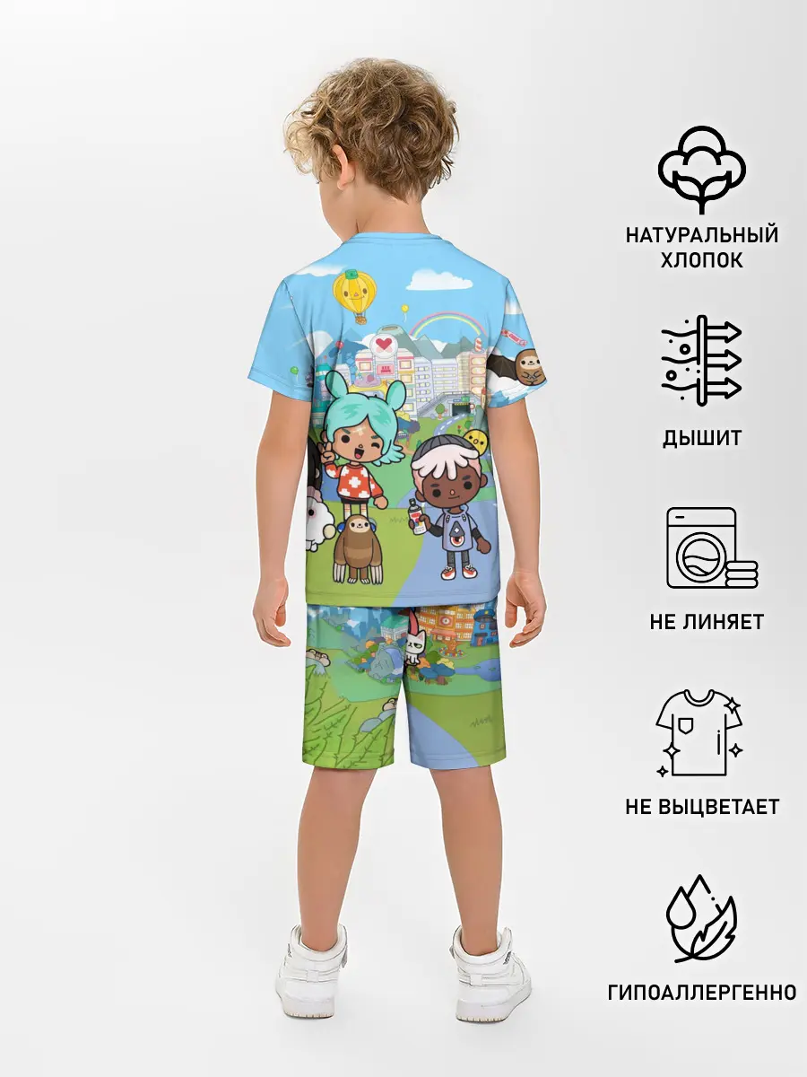 Детская пижама с шортами / Toca Boca | Тока бока Рита, Зик, Нари, Леон