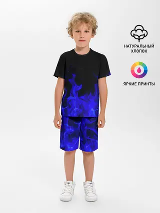 Детская пижама с шортами / Синий Огонь