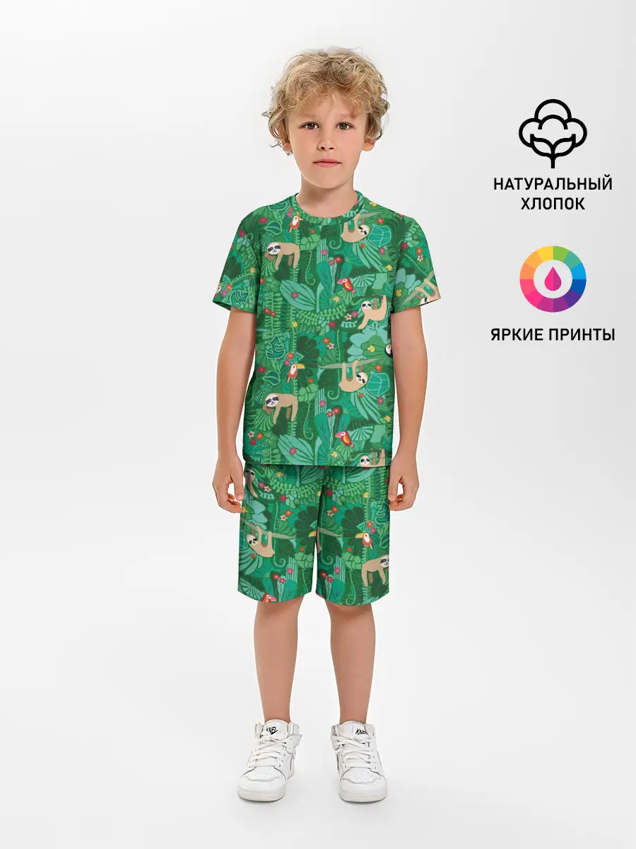 Детская пижама с шортами / Ленивцы