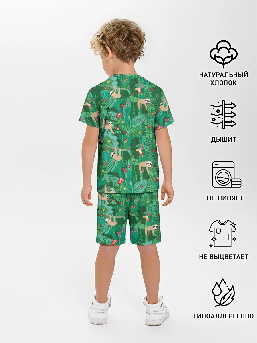 Детская пижама с шортами / Ленивцы