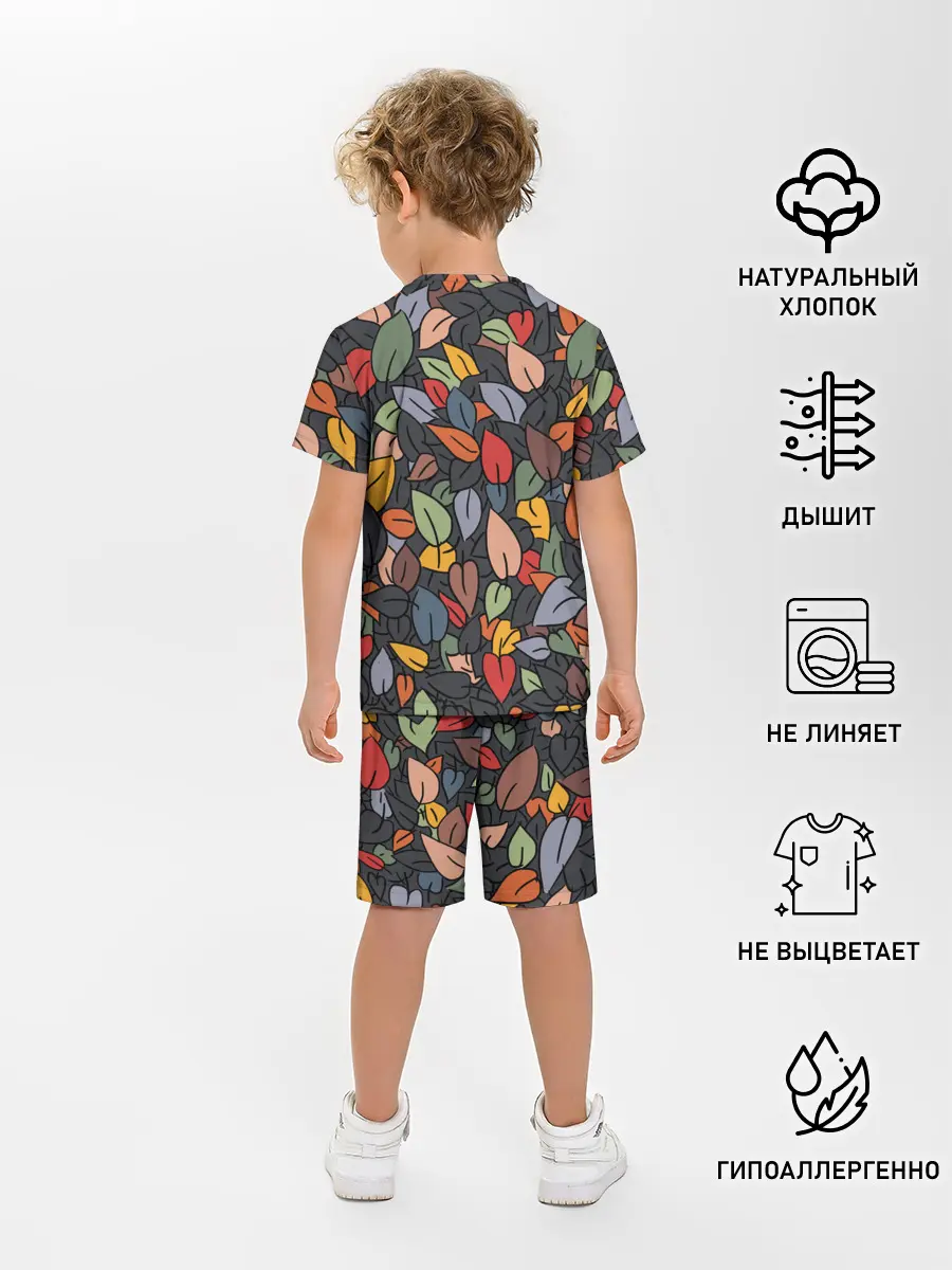 Детская пижама с шортами / Рисованная Осень