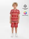 Детская пижама с шортами / Праздничный новогодний узор