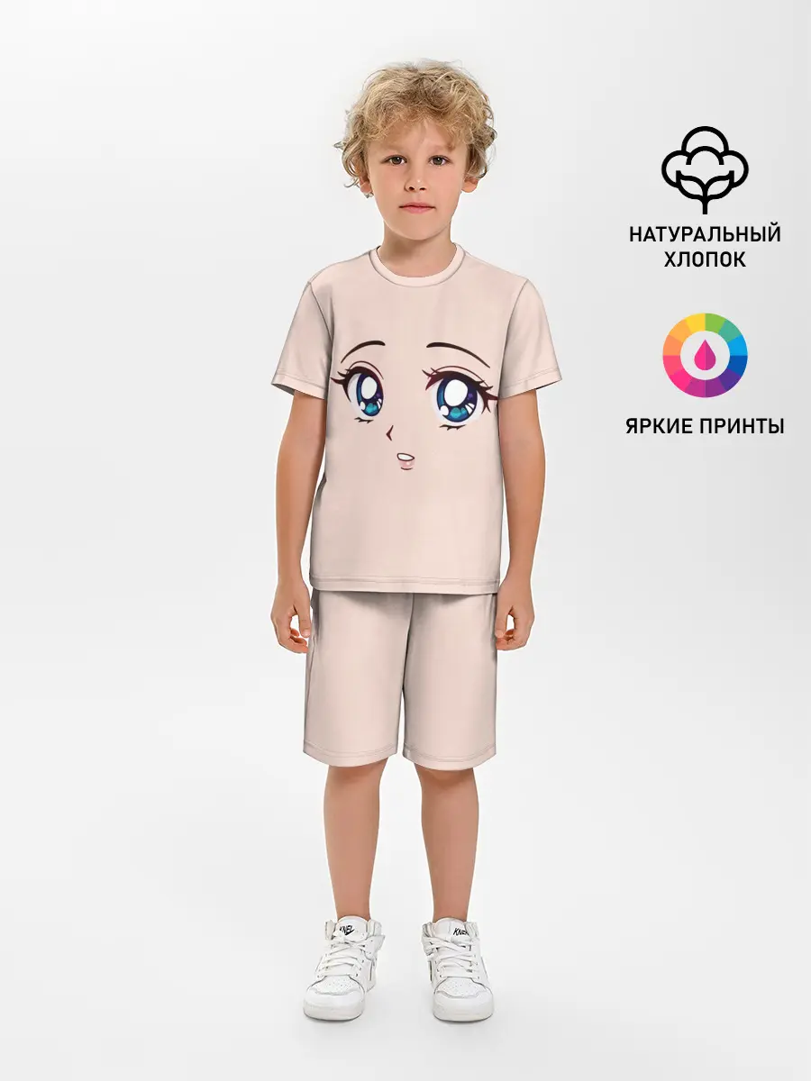 Детская пижама с шортами / Surprised anime face