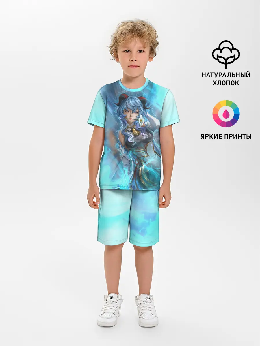 Детская пижама с шортами / Гань Юй | Ganyu | Геншин Импакт