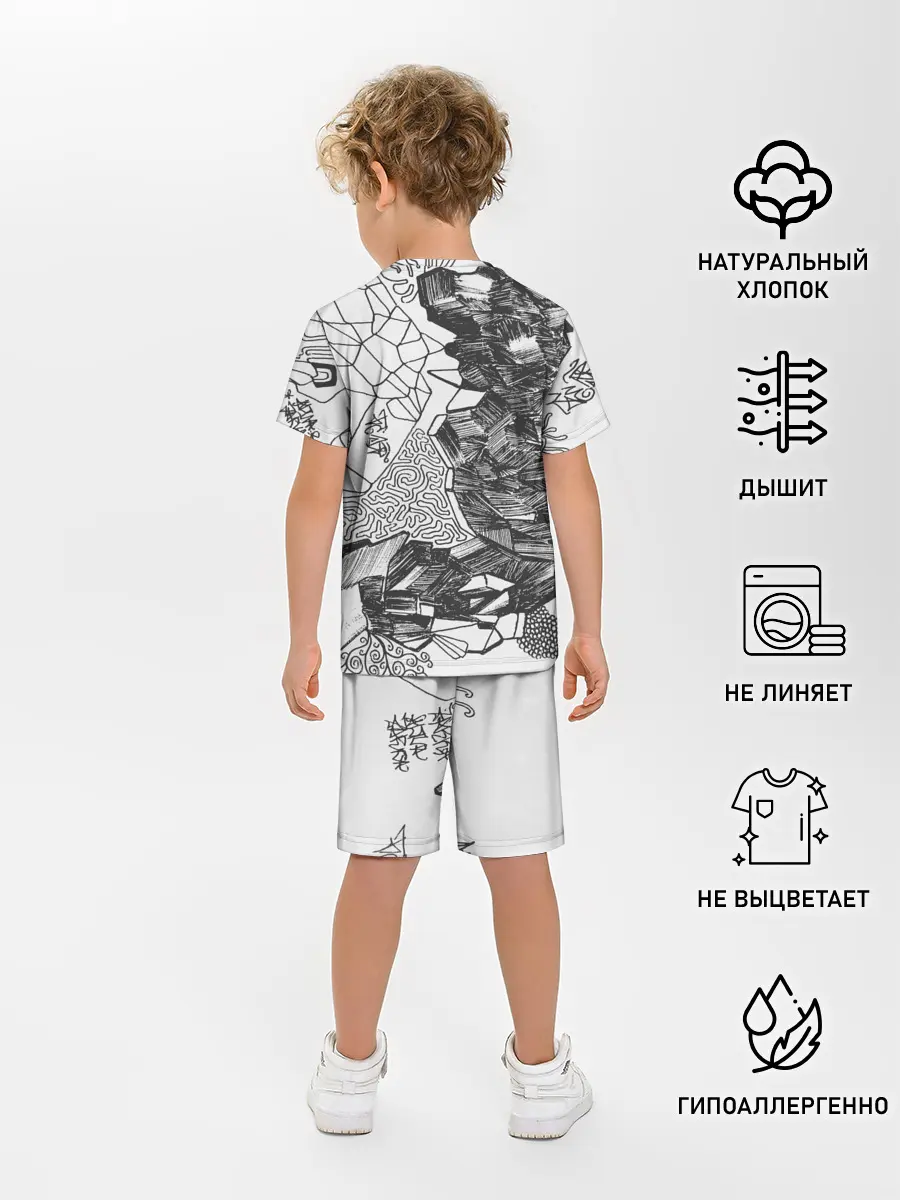 Детская пижама с шортами / Структурная мозайка