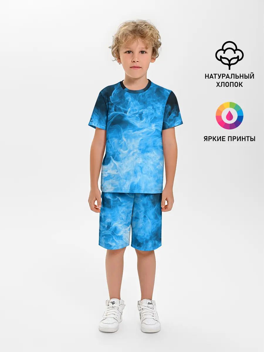 Детская пижама с шортами / ОГОНЬ BLUE