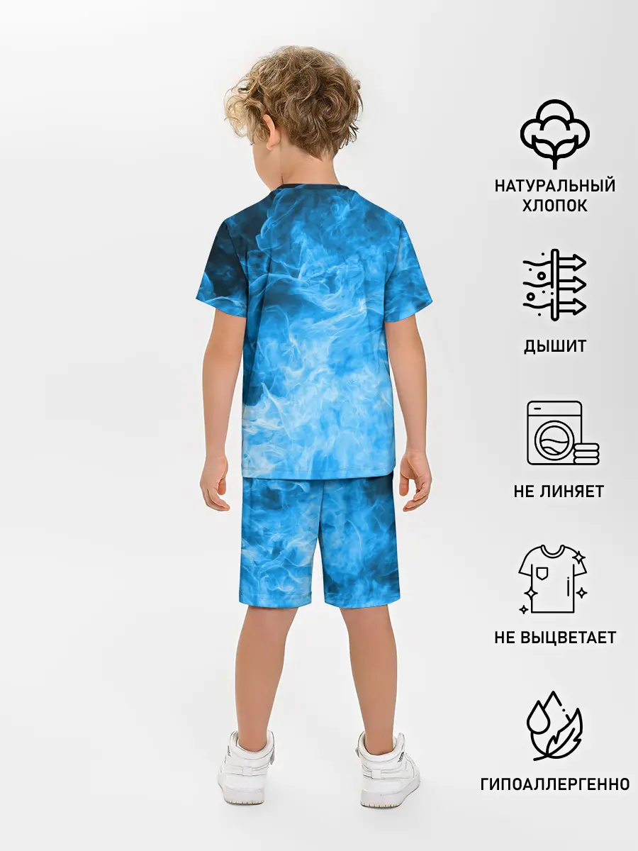 Детская пижама с шортами / ОГОНЬ BLUE