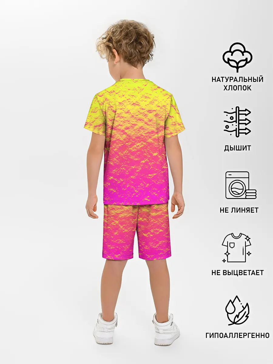 Детская пижама с шортами / Яркий закат