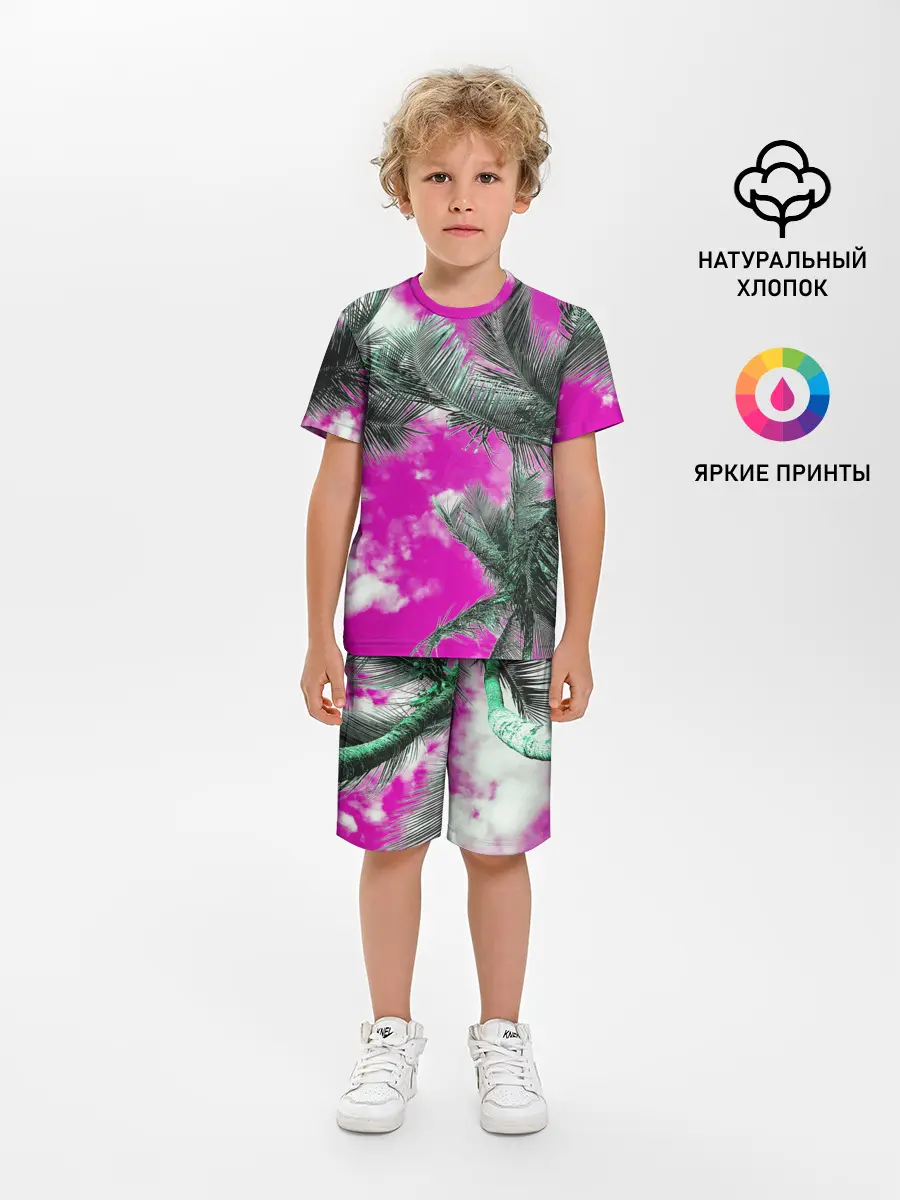 Детская пижама с шортами / Palms Glitch