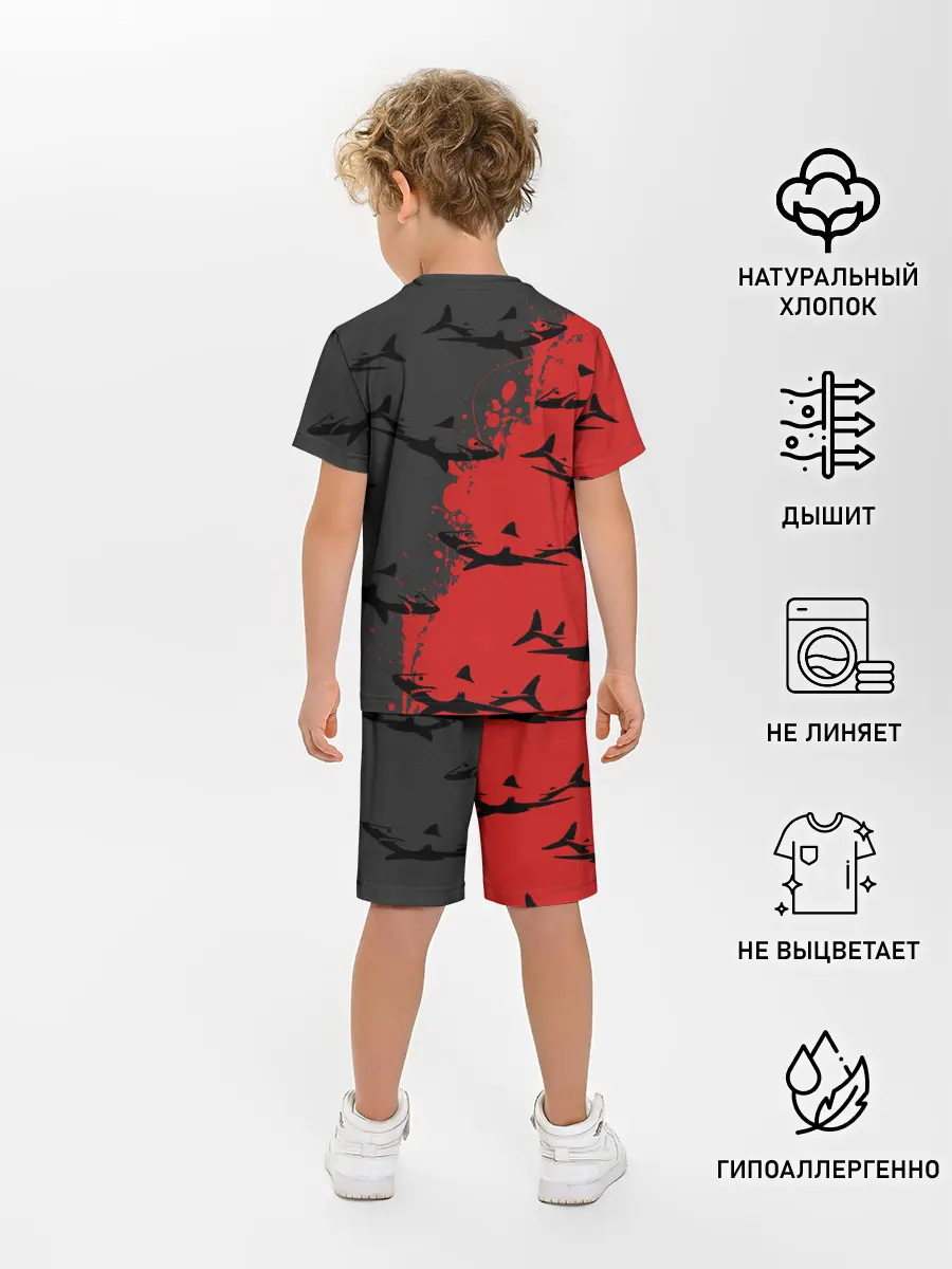 Детская пижама с шортами / Акулы