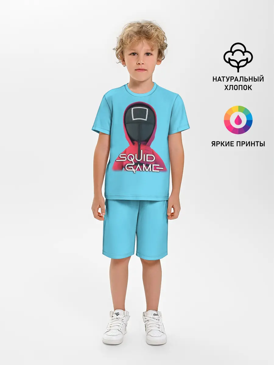 Детская пижама с шортами / Squid game квадрат - Игра в кальмара