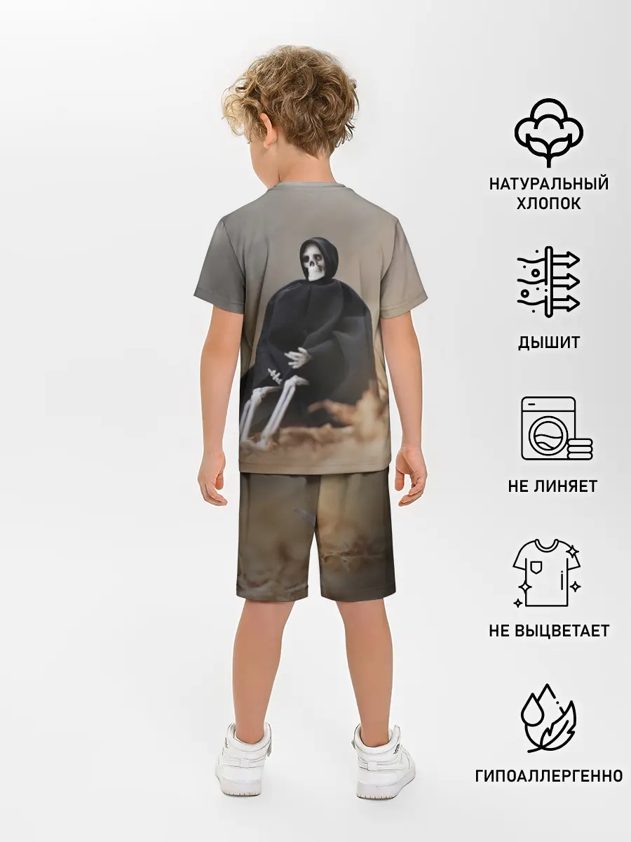 Детская пижама с шортами / Сидячий Скелет