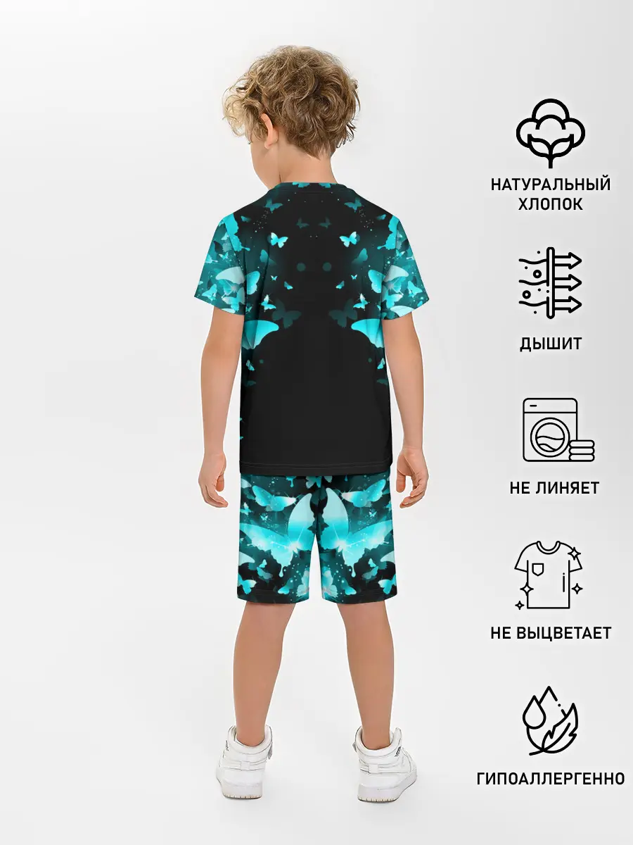 Детская пижама с шортами / НЕОНОВЫЕ БАБОЧКИ | NEON