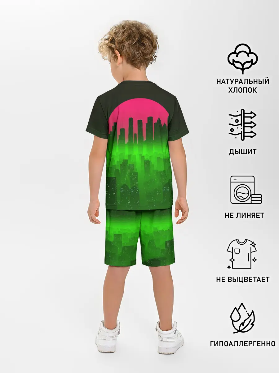 Детская пижама с шортами / НЕОНОВЫЙ ГОРОД