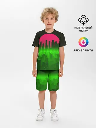 Детская пижама с шортами / НЕОНОВЫЙ ГОРОД