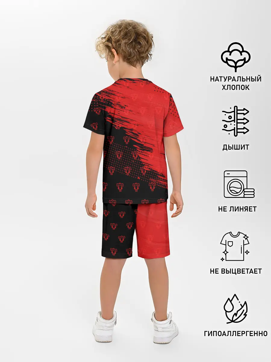 Детская пижама с шортами / Чёрный клевер голова Аста