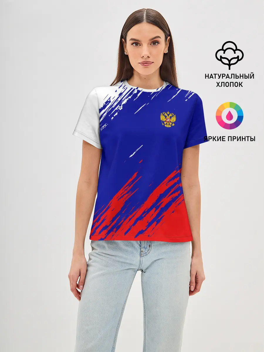 Женская базовая футболка / RUSSIA SPORT / РОССИЯ СПОРТ