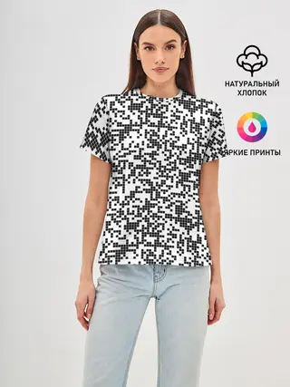 Женская базовая футболка / Пиксельный Узор