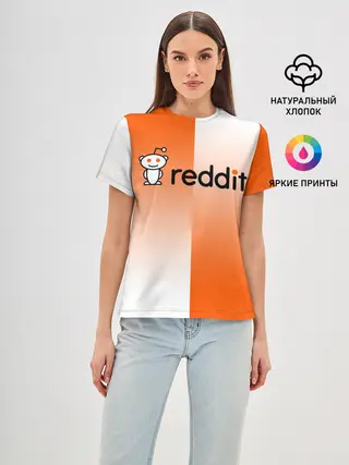 Женская базовая футболка / REDDIT / РЕДДИТ / ГРАДИЕНТ
