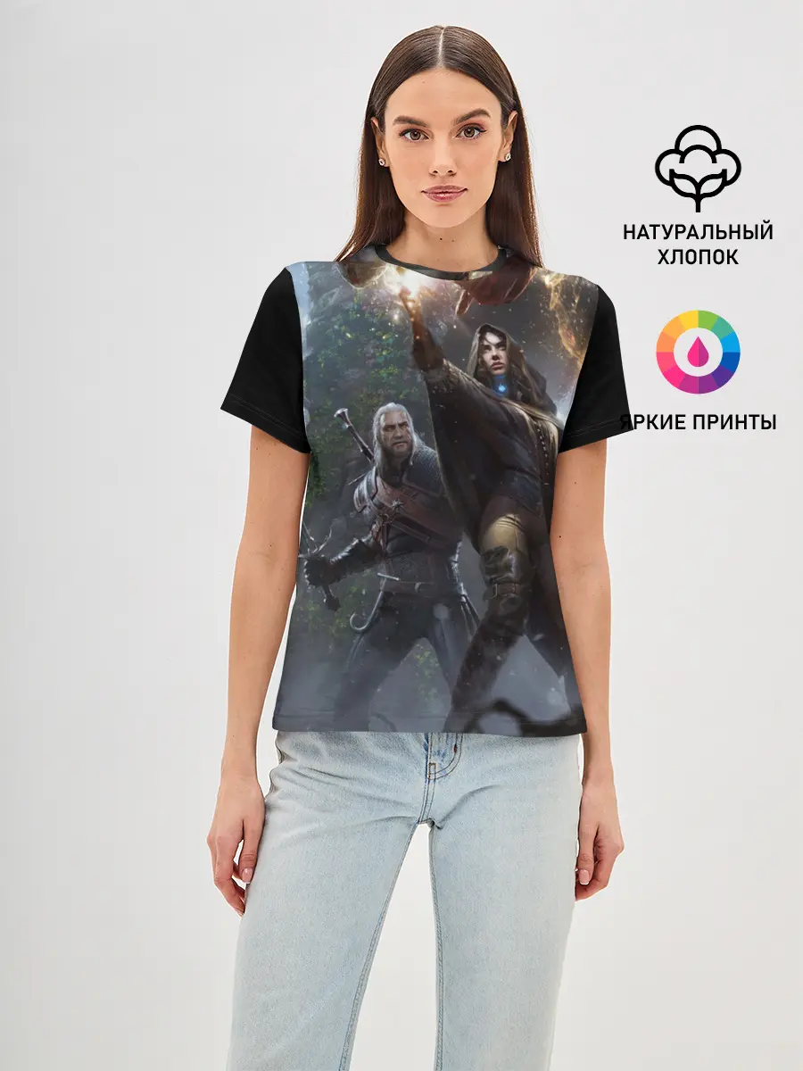 Женская базовая футболка / Геральт и Йен