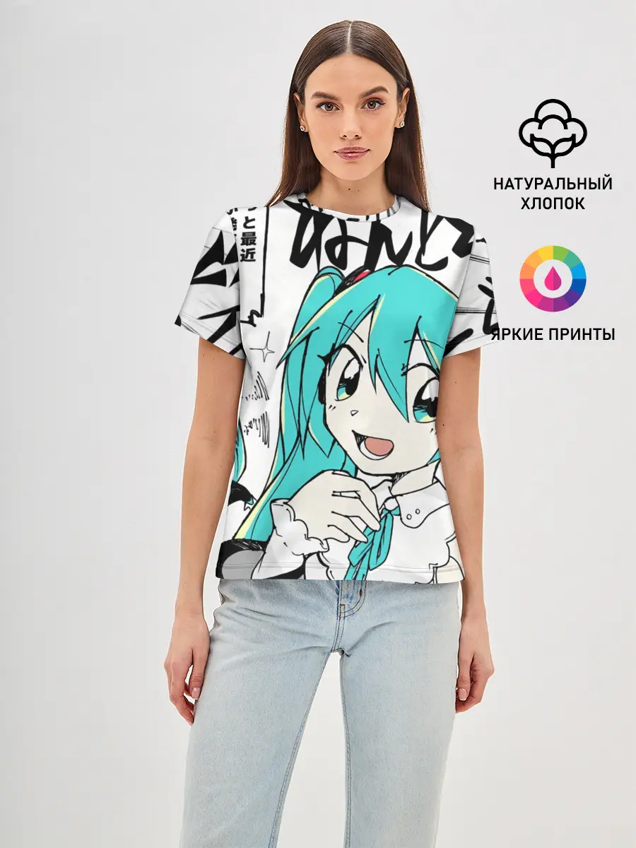 Женская базовая футболка / Hatsune Miku