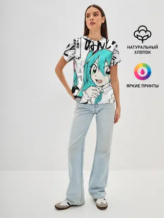 Женская базовая футболка / Hatsune Miku