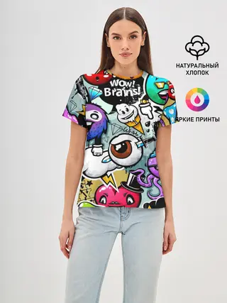 Женская базовая футболка / Граффити
