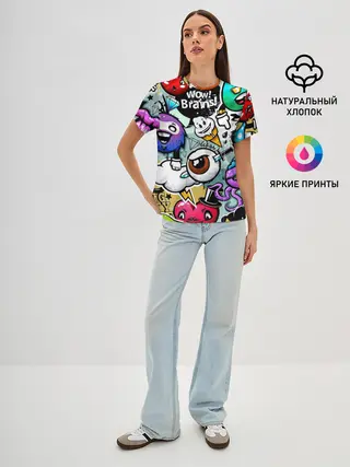 Женская базовая футболка / Граффити