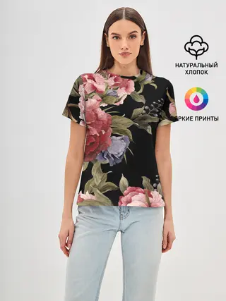 Женская базовая футболка / Цветы