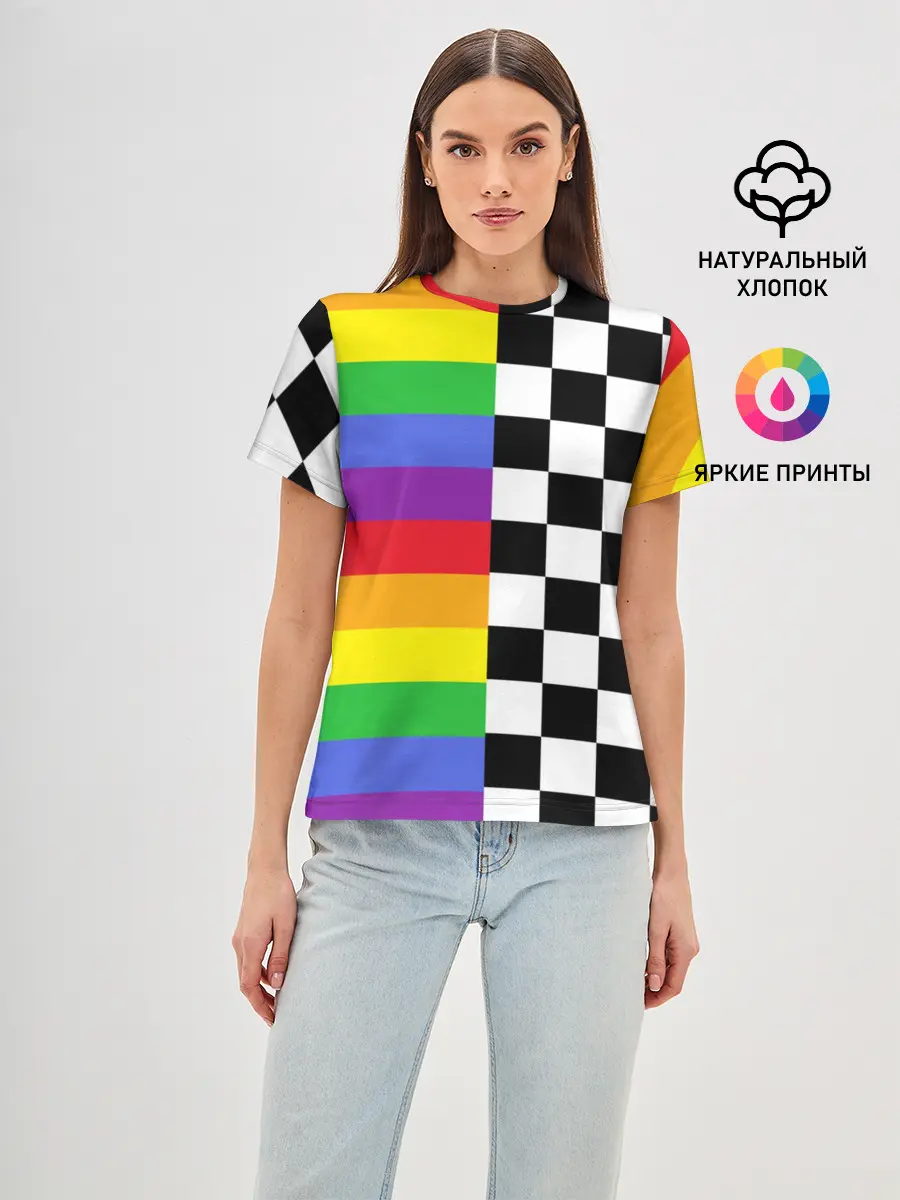 Женская базовая футболка / Rainbow