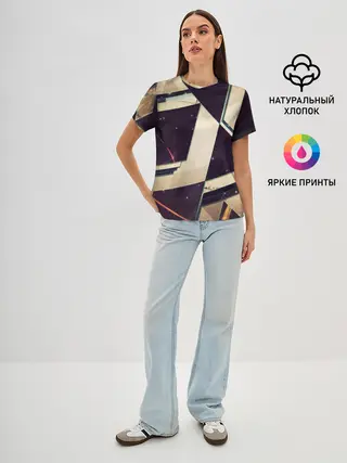 Женская базовая футболка / АБСТРАКЦИЯ КОСМОС