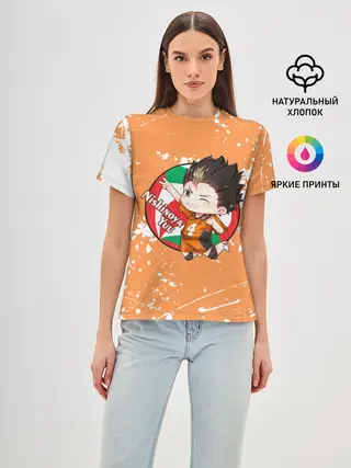 Женская базовая футболка / Nishinoya Yuo | Haikyu | Волейбол