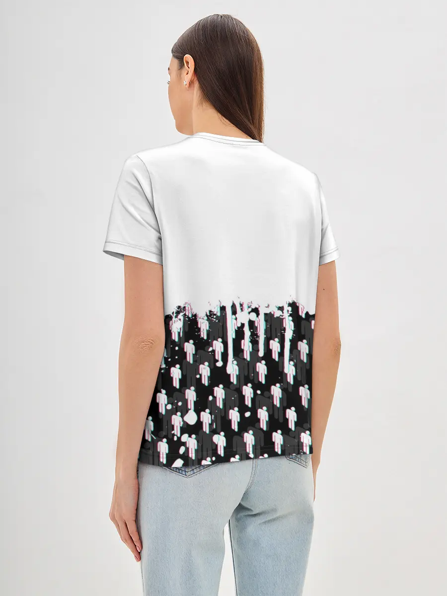 Женская базовая футболка / BILLIE EILISH GLITCH