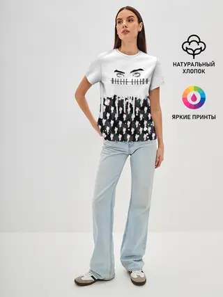 Женская базовая футболка / BILLIE EILISH GLITCH