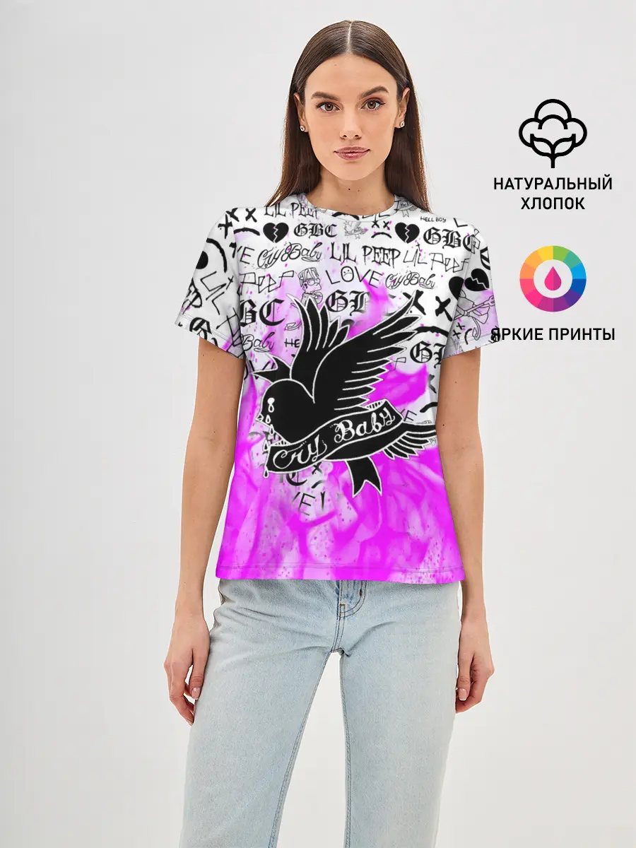 Женская базовая футболка / CRY BABY LIL PEEP