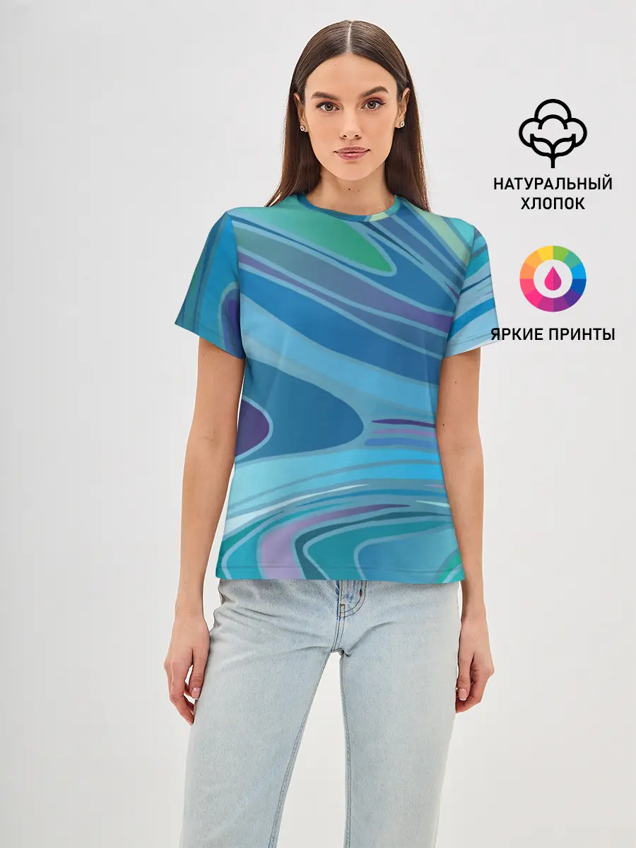 Женская базовая футболка / Морская волна