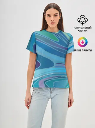 Женская базовая футболка / Морская волна