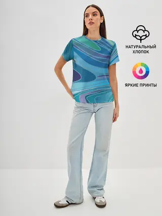 Женская базовая футболка / Морская волна