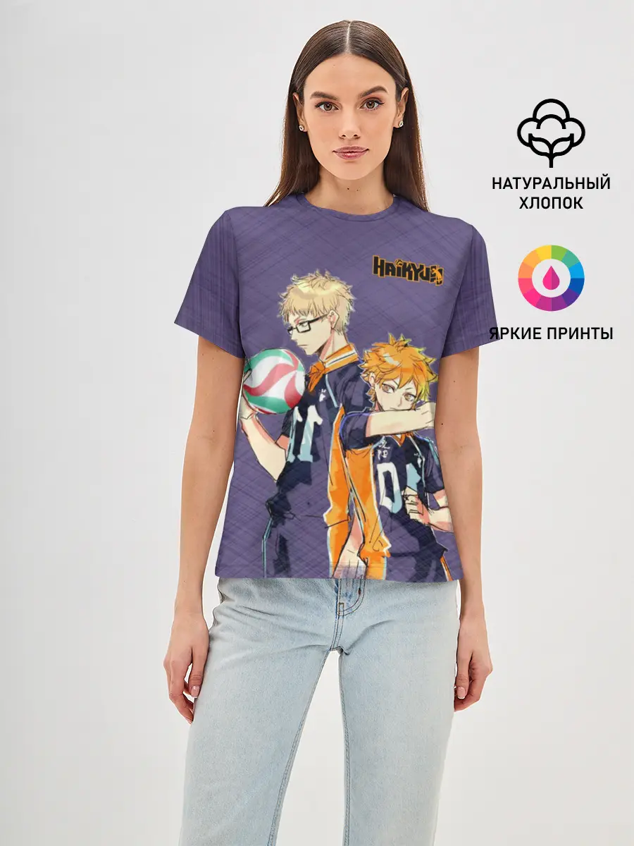 Женская базовая футболка / Haikyuu Кэй Цукишима