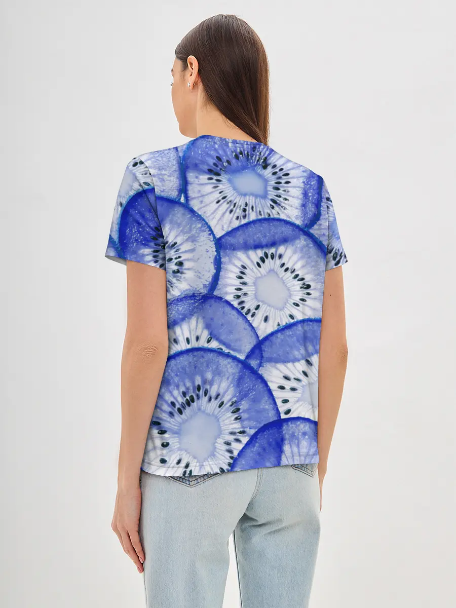 Женская базовая футболка / Синий Киви