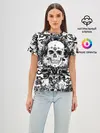 Женская базовая футболка / Grunge Skull