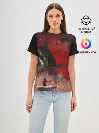 Женская базовая футболка / ЗМЕЙ ДРАКОН 3D