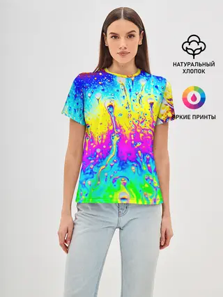 Женская базовая футболка / КИСЛОТНЫЙ СТИЛЬ