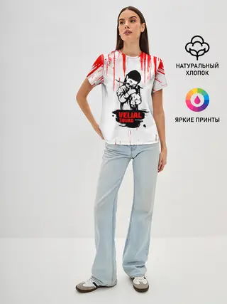 Женская базовая футболка / velial squad девочка дьявол