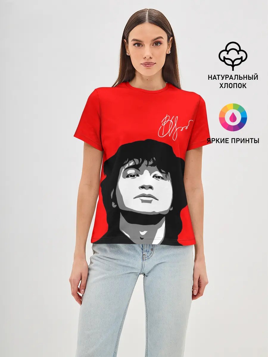 Женская базовая футболка / ВИКТОР ЦОЙ
