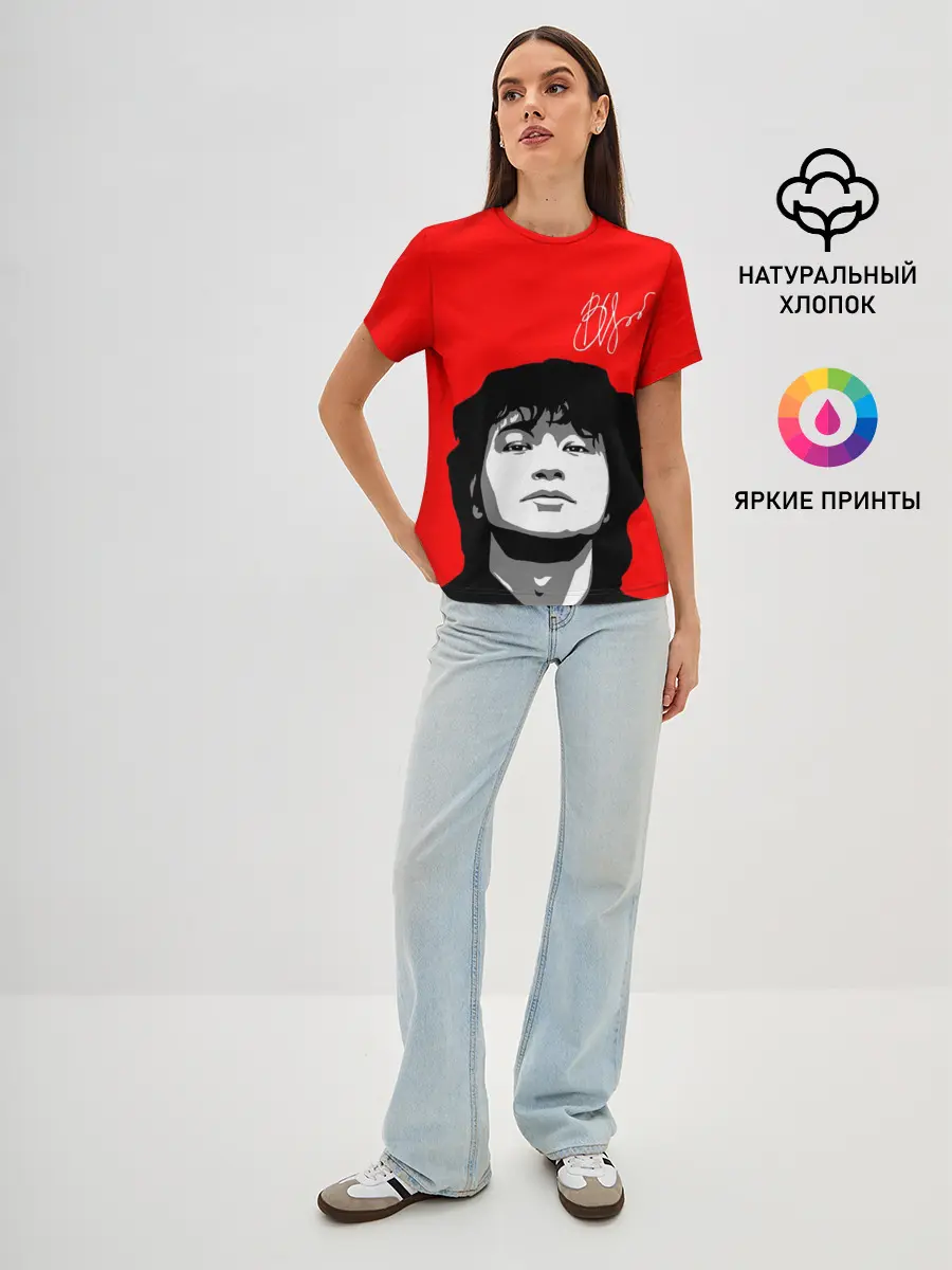 Женская базовая футболка / ВИКТОР ЦОЙ