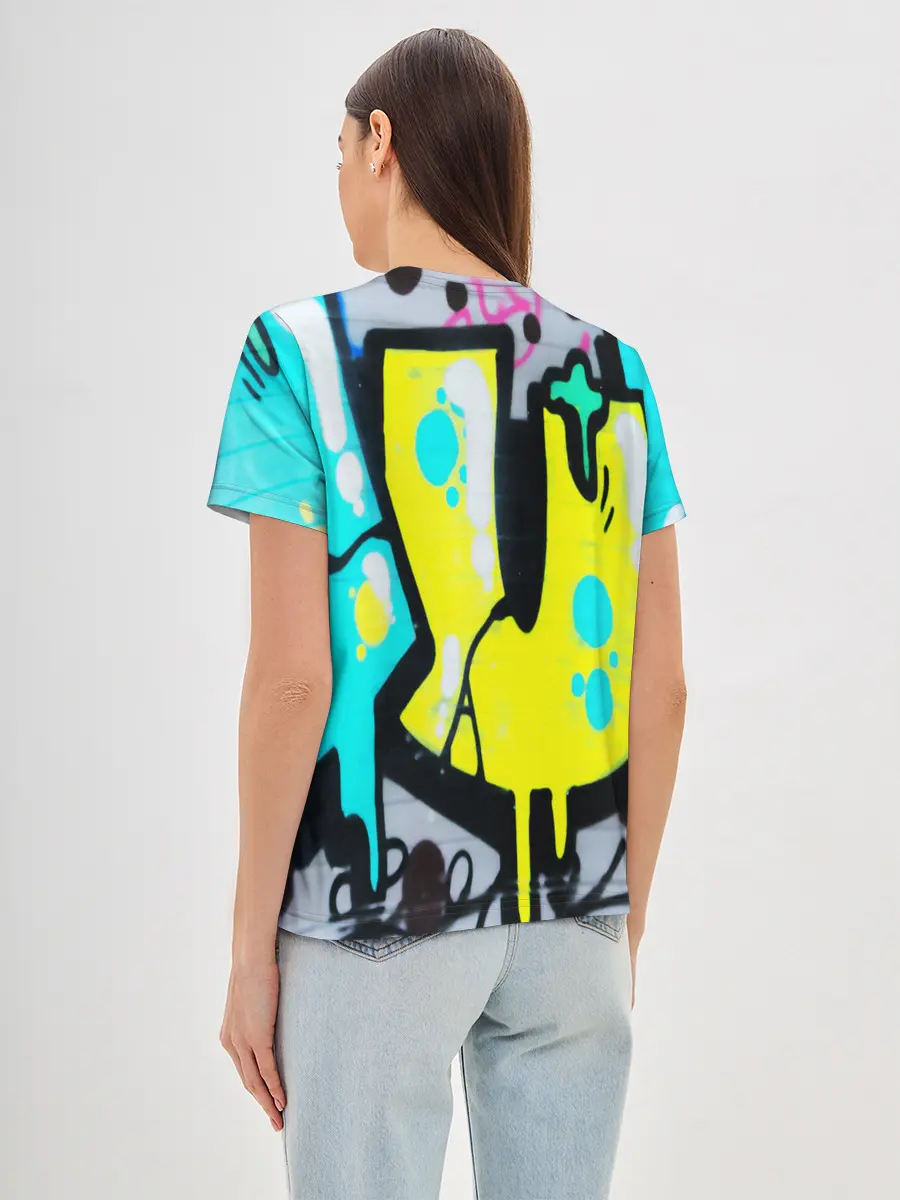 Женская базовая футболка / Кислотный арт