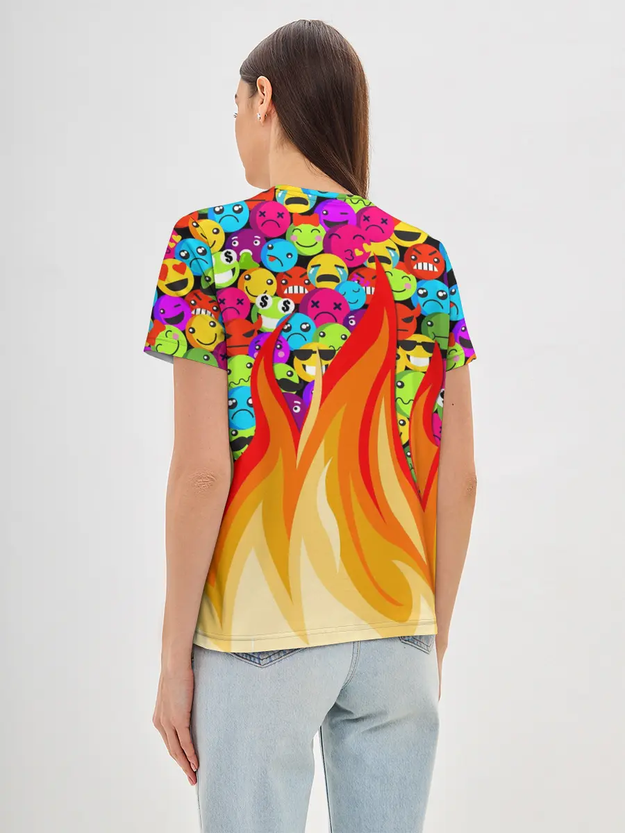 Женская базовая футболка / SLAVA MARLOW - Смайлики